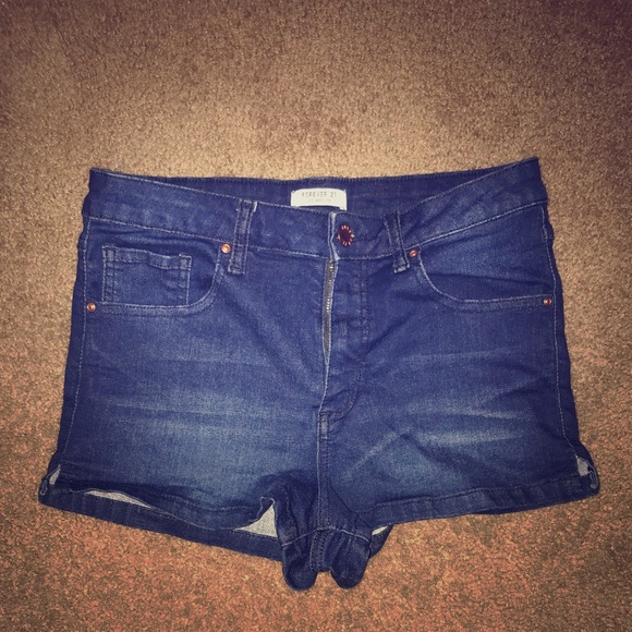 Dark blue denim short-shorts - Picture 1 of 2